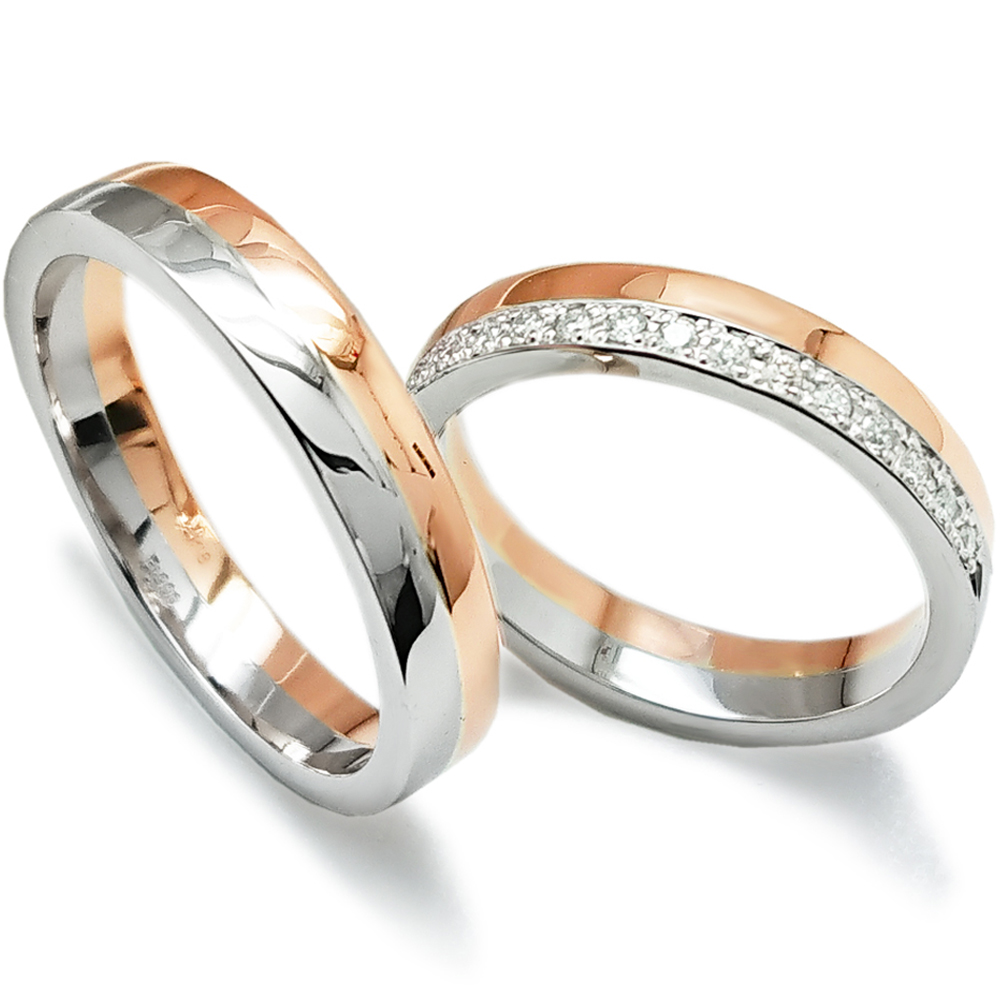 結婚指輪M150W-PG-PT-1A | 【美輪宝石】福岡で低価格高品質な結婚指輪と婚約指輪を探すならミワホウセキへ